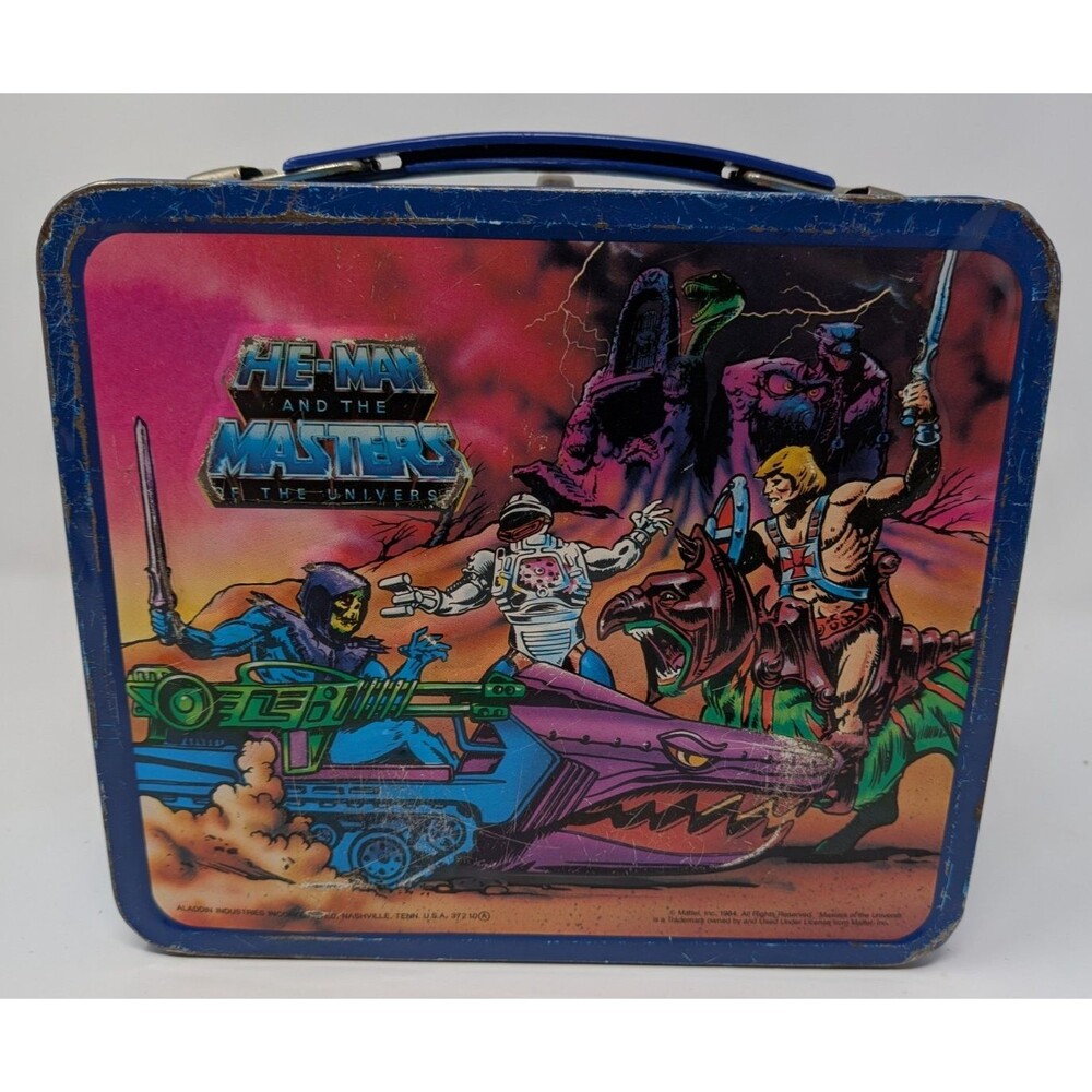 Vintage 1984 He-Man Masters Universe Metal Lunch Box Aladdin MOTU No Thermos